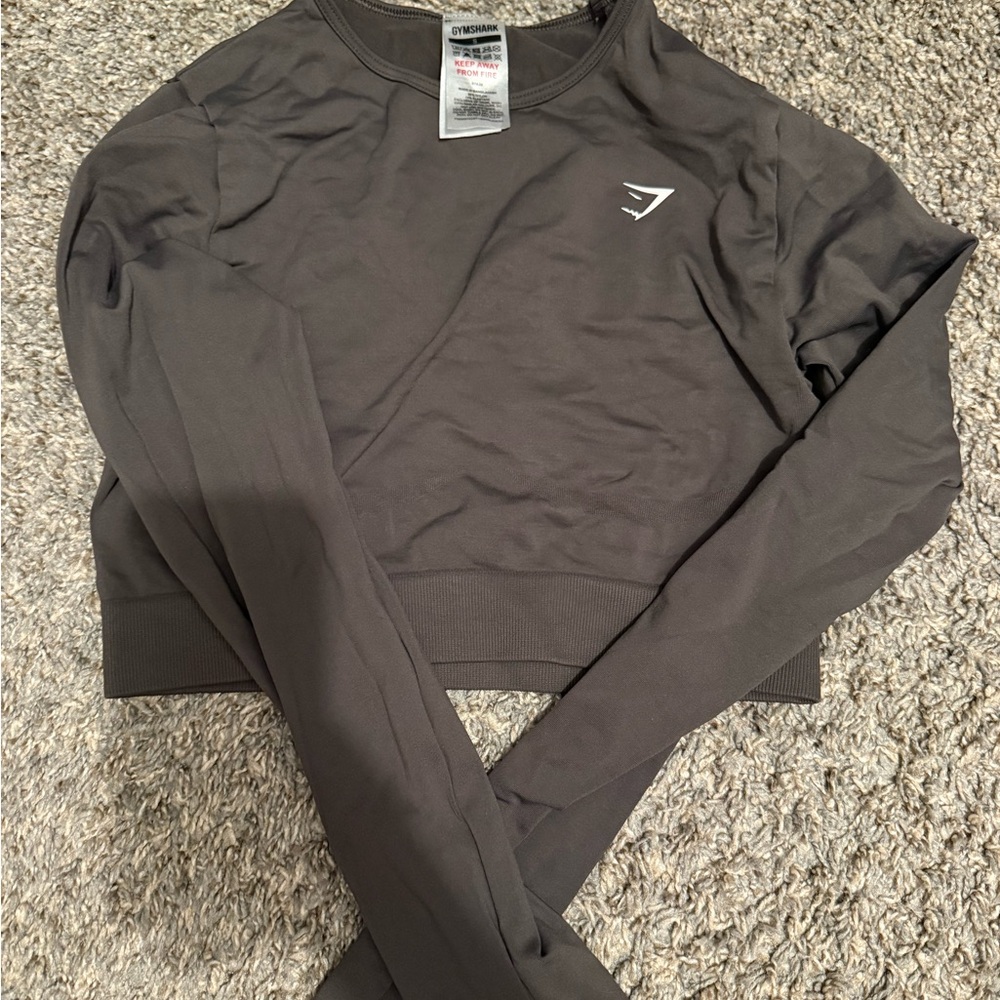 Gymshark Seamless Gray Long Sleeve Crop Top